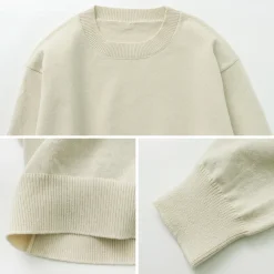 YONETOMI NEW BASIC Knits^/ Rigid Cashmere Knit Pullover beige