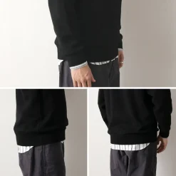 YONETOMI NEW BASIC Knits^/ Rigid Cashmere Knit Pullover Garment Dyed black