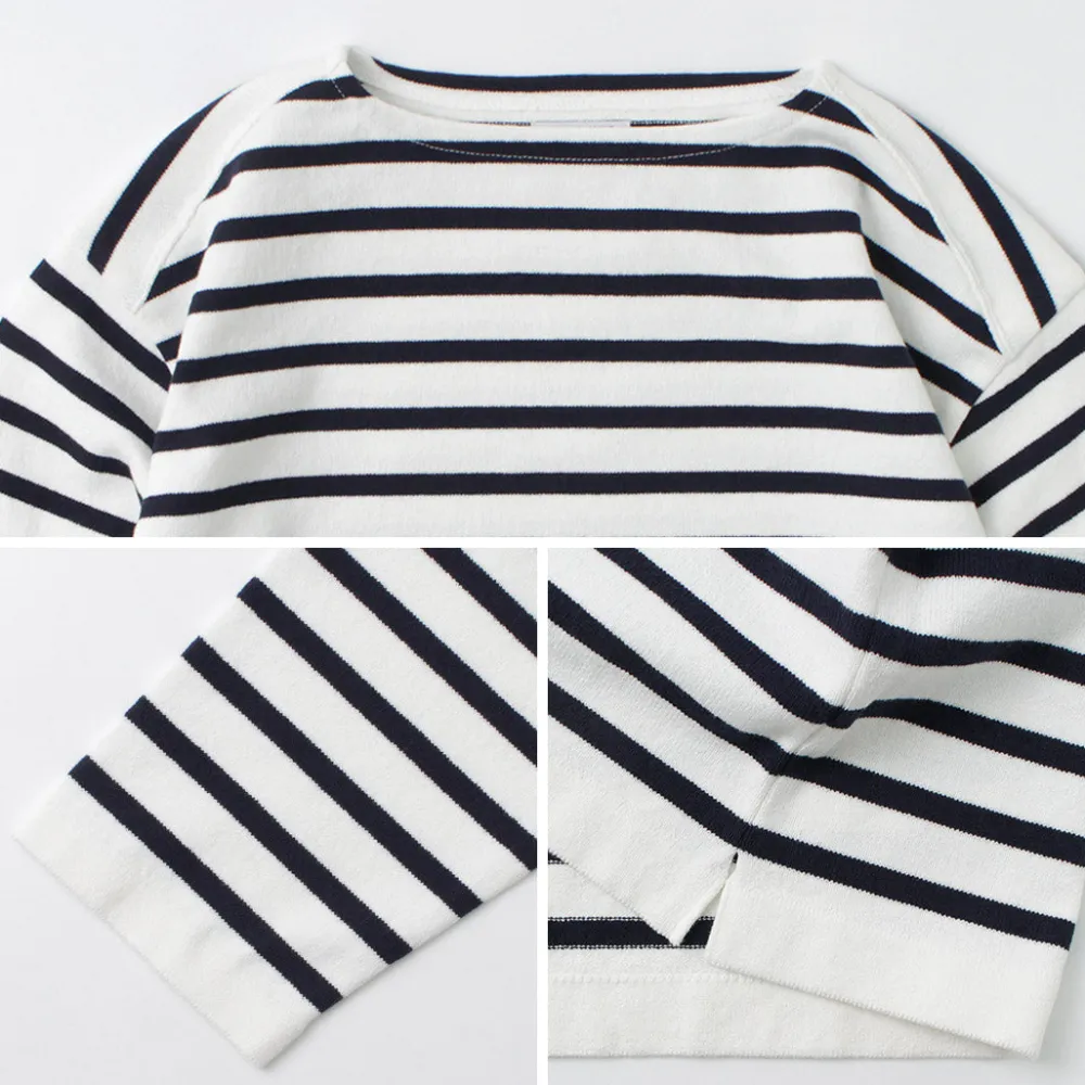 YONETOMI NEW BASIC T-Shirts^/ Wave Cotton Basque Knit Pullover