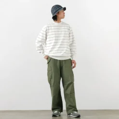 YONETOMI NEW BASIC Knits^/ Wave Cotton Knit Pullover Striped