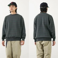 YONETOMI NEW BASIC Knits^/ Wave Cotton Knit Pullover Striped