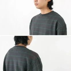 YONETOMI NEW BASIC Knits^/ Wave Cotton Knit Pullover Striped